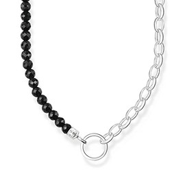 Thomas Sabo Necklace with Black Pearls Gold-Plated Silver KE2188-130-11, Sterling Silver, No Gemstone