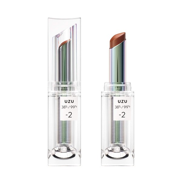 UZU BY FLOWFUSHI 38°C / 99°F Lipstick [-2 Brown (Semi-Matt)] Lip Care, Skin Beautifying Bacteria, Unscented, Hypoallergenic