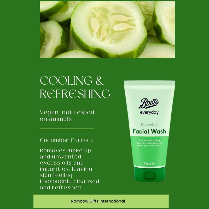 Boots Cucumber Face Wash and Moisturiser Lotion Set Bundle with