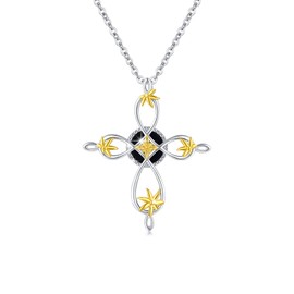 ZIPPICE cross necklace 925 Sterling Silver Pendant necklace Jewellery Gift for Women Ladies Girls