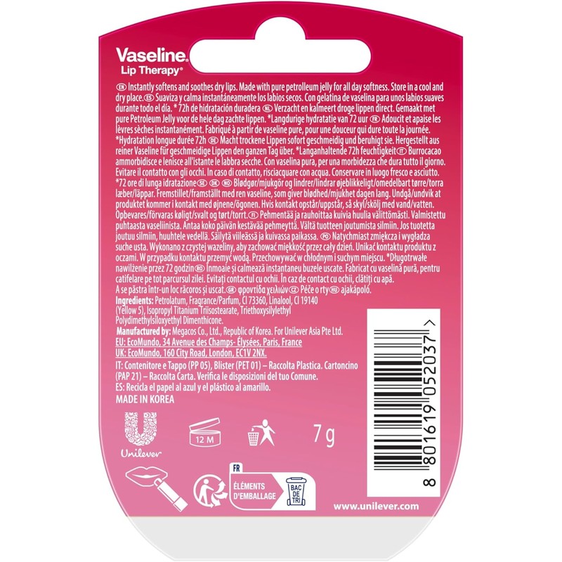 Vaseline - 2 Pack Bálsamo para Labios Mini Tarro HIDRATACIÓN