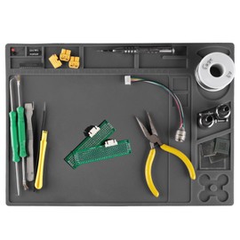 WEP M160 Silicone Soldering Mat 13.7x9.9 inches Heat-resistant with 5 Function Zones, Soldering Mat for, electronics repair, DIY Projects