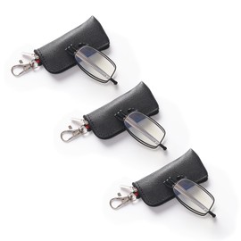 WENS JOOY 3 Pack pocket Folding Reading Glasses Blue Light Blocking Foldable Spring Hinge Readers for Women Men (3PACK BLACK, 1.0, x)
