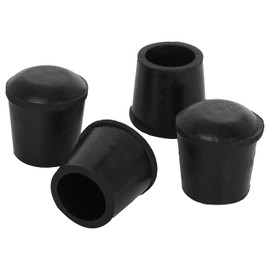 Zinkebol 4 PCS Black Round Rubber Chair Leg Caps Tips, Vinyl Rubber End Kits, Soft Touch Table Feet Cover, Anti Slip Floor Protector, 9/16 inch (14mm)
