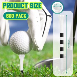 Mudder 600 Pack Golf Tees Bulk Wooden Golf Tees Wood Golfing Tees for Men Golf Balls Accessories (Black and White, 3-1/4 Inch)