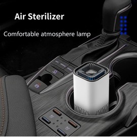 Car Air Purifier Ionizer, 3 Million Negative Ions for Smokers, 36dB Quiet Portable Ionic Air Purifiers for Room Removes Dust Pet Odors Pollen Household Small Fresh Air Maker (White)