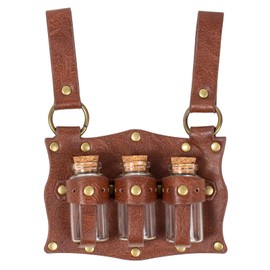 Cork Potion Bottle Cosplay Accessories Belt Loop Medieval Renaissance Witch Props Magic Vial Stempunk Cosplay Costume Sets, Brown