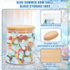JarThenaAMCS 3Pcs Hydrangea Glass Storage Jars with Airtight Lid Blue