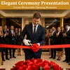 Grand Opening Ribbon Cutting Ceremony Kit, 7.55'' Gold Scissors