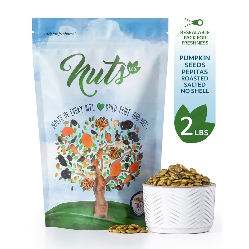 NUTS U.S. - Pumpkin Seeds (Pepitas) | Roasted and Salted