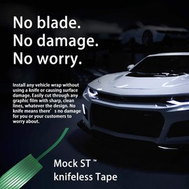 MOCK ST Cutting Tape Knife Less Tape Design Line Finish Line Vinyl Wrap Cutting Tape (10m / 32ft with Toolkit)