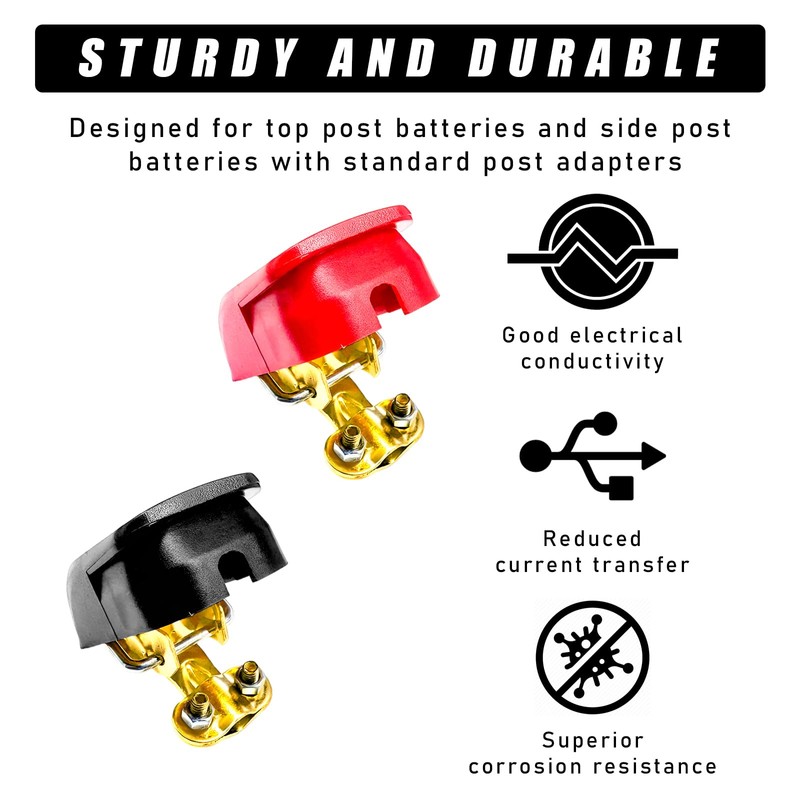 KVAEY Quick Release Connectors Battery Terminal Clamp, Quick Disconnect Top