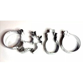 Celebrate It Christmas Ornament Stainless Steel Cookie Cutter 4 PC Set by Celebrate It