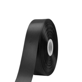 GAKA FAVOR Satin Ribbon Black 38 mm, 22 Metres Decoration Gift Ribbon Wide Ribbon Ribbons Fabric Ribbon for Wedding, Christening and Birthday Gifts (2 Rolls)