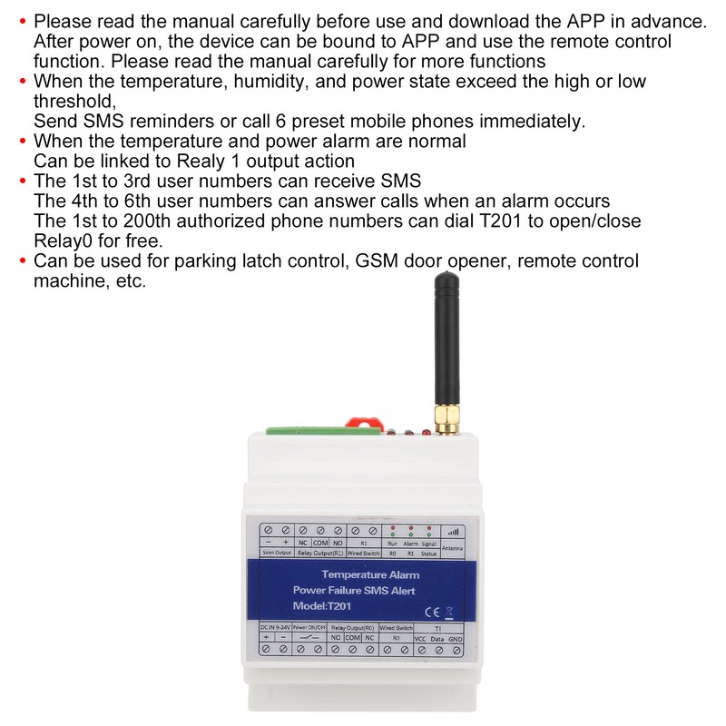 GSM Temperature Alarm Intelligent Wireless Remote Control Alert System for