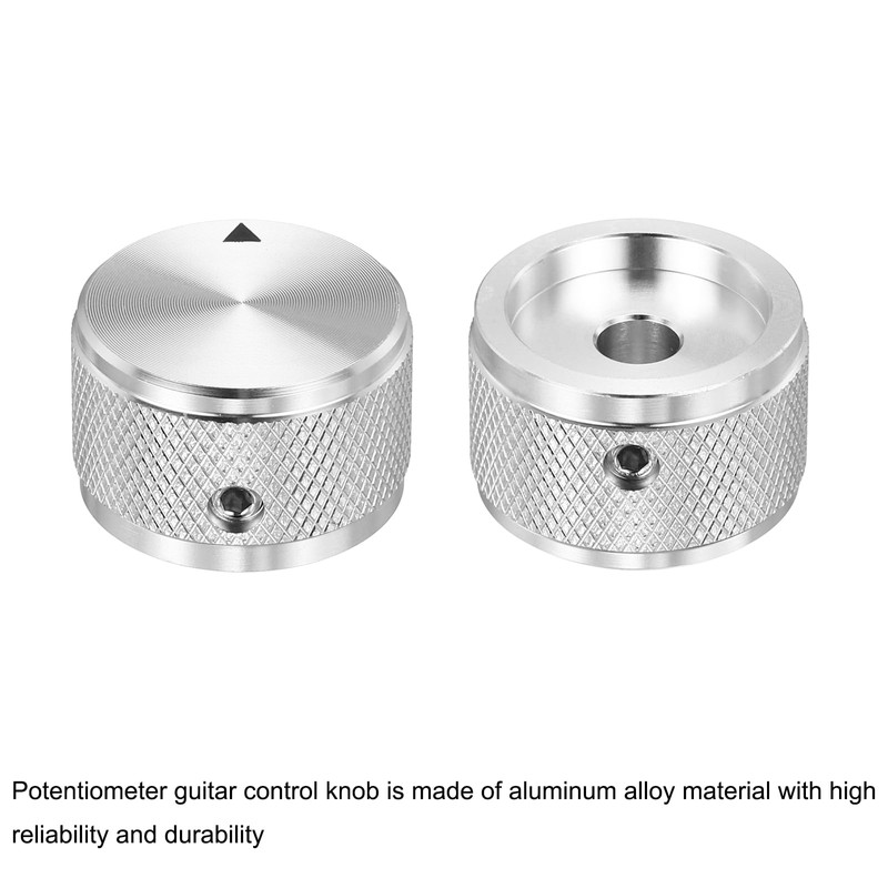 sourcing map 2 Pcs Aluminium Potentiometer Knobs, 1/4" (6mm) Universal
