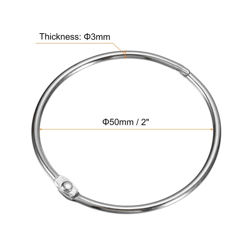 sourcing map 24Pcs 2 Inch Shower Curtain Rings Rustproof Metal