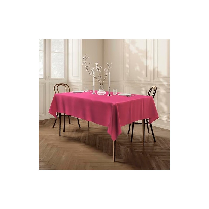 Rectangular Tablecloth Fabric Table Cover 100cm x 140cm 39"x55" Fuchsia
