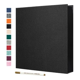 Spbapr Large Photo Album Self Adhesive Linen Cover Magnetic Scrapbook Album DIY Scrap Book 60 Black Sticky Pages for 4x6 5x7 8x10 10x12 Pictures with A Metal Pen