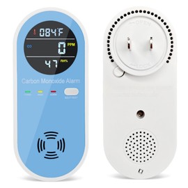 3 Pack Plug in Carbon Monoxide Detectors, CHENGHEM Travel Carbon Monoxide Detector with Temperature Humidity Alarm, Light Digital Display, CO Level Monitoring Alarm for Living Room Kitchen Bedroom