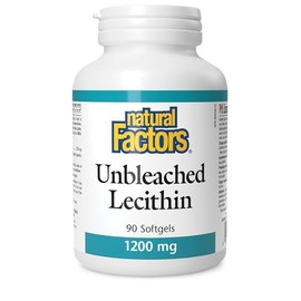 Natural Factors Natural Factors Unbleached Lecithin 1200 mg, Helps to Support Liver Health, Non-GMO Soybean, 90 Softgels