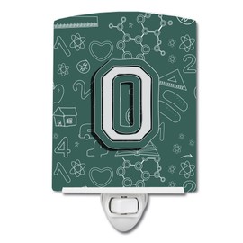 Caroline's Treasures CJ2010-OCNL Letter O Back to School Initial Ceramic Night Light Compact, UL-Certified, Ideal for Bedroom, Bathroom, Nursery, Hallway, Kitchen, 6x4x3, Multicolor