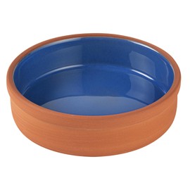 Restaurantware-Terra Tek 8.8 Ounce Terracotta Cazuelas, 2 Blue Glazed Clay Pots For Cooking - Oven-Ready, Microwavable, Terracotta Serving Pots, Dishwashable, For Cooking And Serving