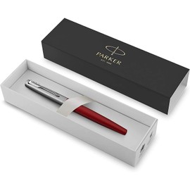 Parker Jotter Fountain Pen | Kensington Red | Medium Nib Blue Ink | Gift Box