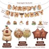 Capybara Birthday Decorations, Capybara Birthday Banner with Aluminium Party Balloons