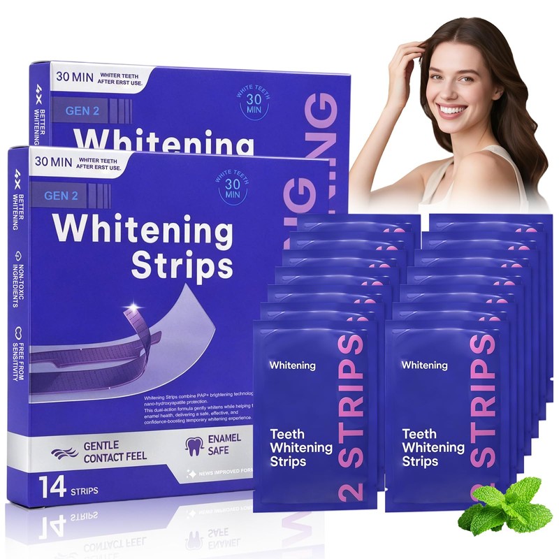 Purple Teeth Whitening Strips, Pack de 2 Cajas × 14