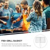 Yardwe Fish Grilling Basket Stainless Steel Barbecue BBQ Grill Basket