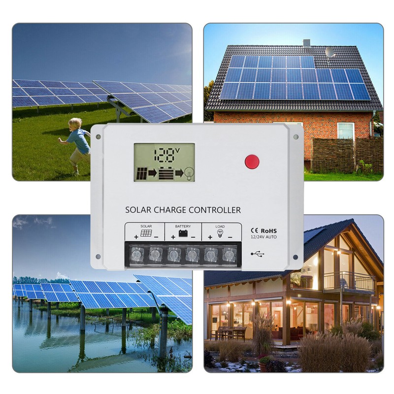 PWM Solar Charge Controller Parameter Automatic Adjustment Large LCD Display