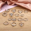 25 Pcs Retro Stackable Knuckle Silver Rings Set for Women，Open