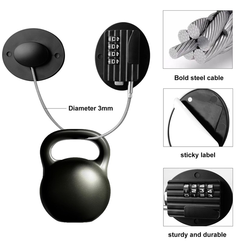 Refrigerator Lock with Combination, Keyless Security Lock for Freezers, Cabinets,