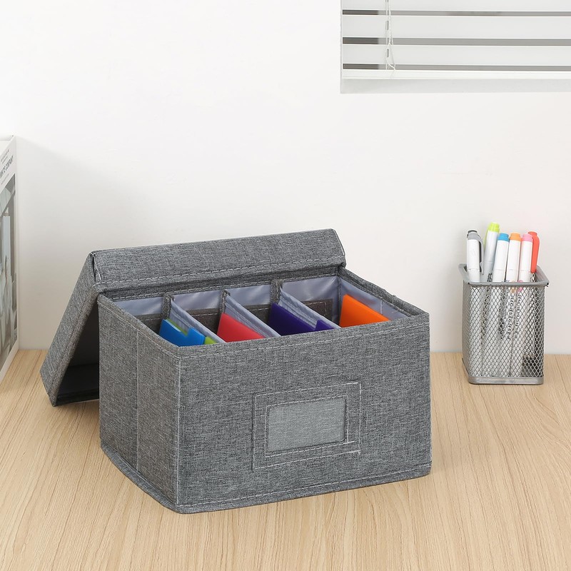 Qozary Index Card Holder 4x6 - Index Card Box With