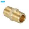 PATIKIL Solid Brass Hex Nipple Pipe Fitting Thread Adapter, 5