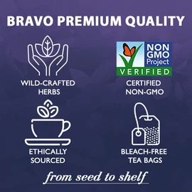 Bravo Tea Sugar Level Herbal Tea Caffeine Free, 20 Tea Bags, 6 Count