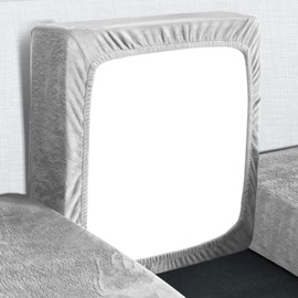 Yeahmart Sofa Seat Cushion Cover, Sofa Cushion Slipcovers Stretch Velvet, Couch Cushion Covers Replacement for Individual Cushions with Elastic Bottom (Light Grey, 2 Seater)