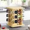 WelFurGeer Bamboo Spice Rack Organizer for Countertop, Revolving Spice Shelf