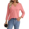 TICTICMISS 3/4 Sleeve Tops for Women V Neck T Shirts