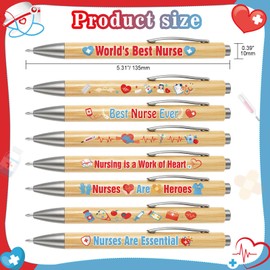 HOWAF 16pcs Nurse Appreciation Pens Nurses Appreciation Gifts Ballpoint Pens Bulk Nurses Week Gifts Bulk 2025 Pens Thank You Gift for Nursing Day Office Supplies Nursing Grad