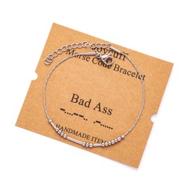 JoycuFF Unbiological Sister Morse Code Bracelets for Sister Sister in Law Soul Sister Funny Fashion Silk Wrap Bracelet Brithady Christmas Gifts Inspirational Motivational Secret Message Jewelry