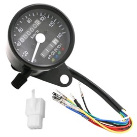 RiNan. Motorcycle Speedometer Mechanical LED 140 km Universal Black x Black