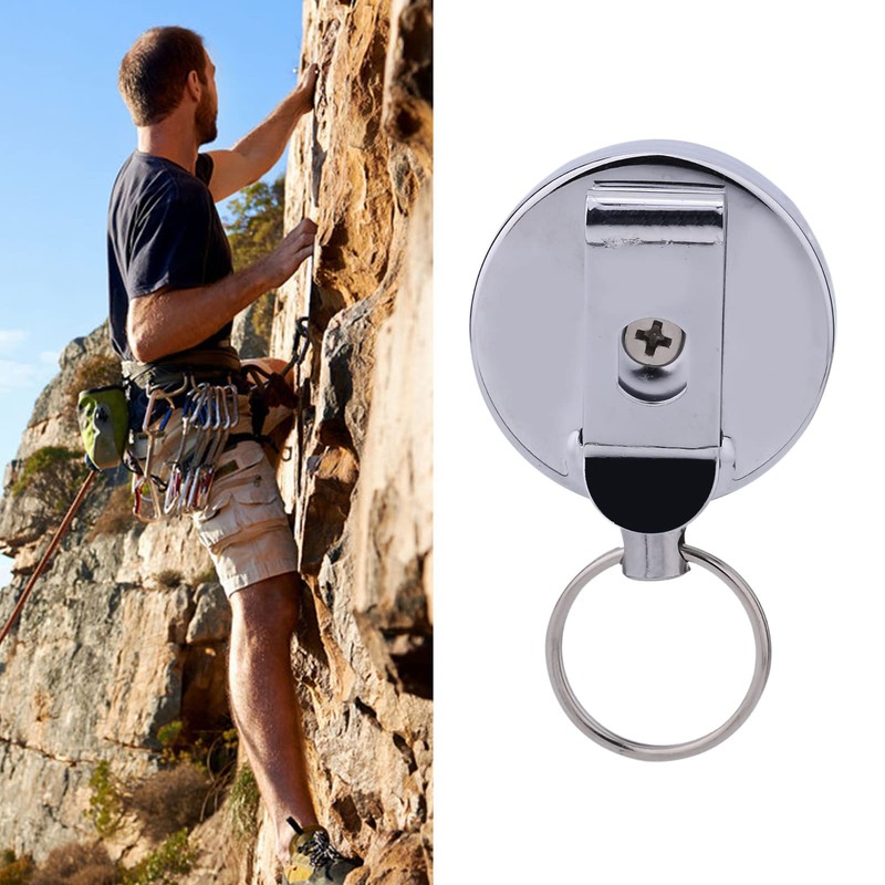 Retractable Key Ring Belt Chain, 60cm 23.6in Pull Key Ring