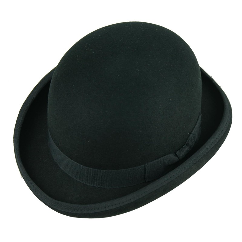 FREEBIRD99 Men's Wool Fedora Bowler Hats Rolled Brim Felt Derby