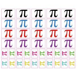 40 Removable Stickers: Pi Symbol, Pi Day Math Party Favors, Decals