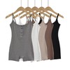 Women's Sporty Elastic Tight Sling Short Jumpsuit Hip M/Dark Brown 10ea