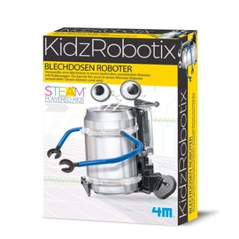 4M - Blechdosenroboter KidszRobotix - DIY Roboter Bausatz für Kinder - Experimentierkasten ab 8 Jahren - Recyceln und Basteln – Roboter für Kids