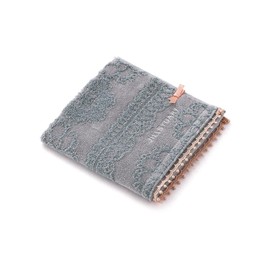 JILLSTUART Dainty Lace Wash Towel, Fluffy, Cute, Lace, Ribbon, Elegant, Floral Pattern, Gray, 58-1511070, Approx. 13.4 x 13.8 inches (34 x 35 cm)