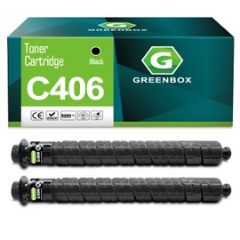 GREENBOX Remanufactured MP C406 High Yield Toner Cartridge Replacement for Ricoh 842091 MP C307 MP C306 C406 C407 GSA MP C307G Printers (2 Black, 17,000 Pages)